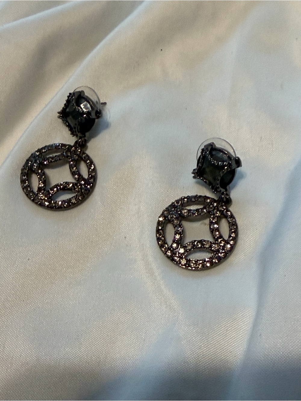 Simply Vera Sparkling Black Crystal Circle Drop Earrings - Women Jewelry